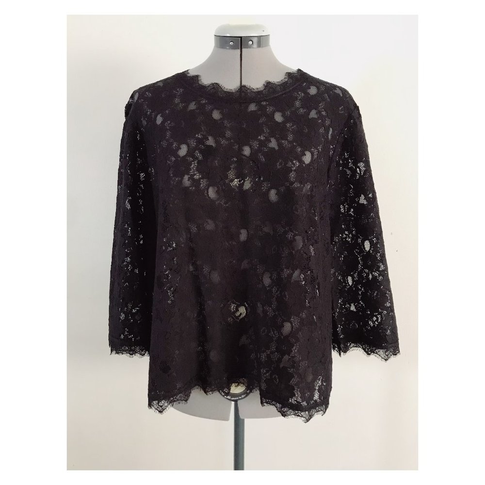Talbots Sz 14 Black Lace Top